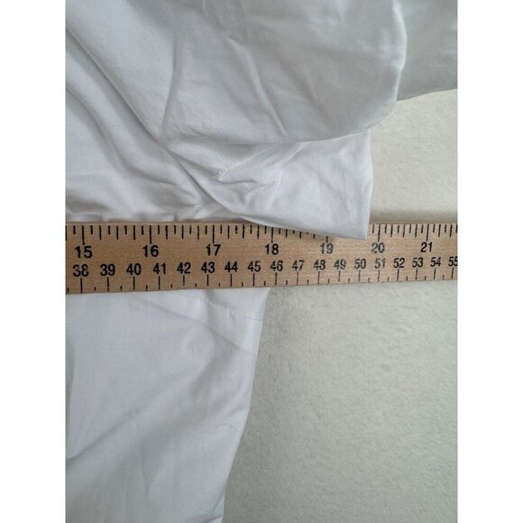 J.Crew Fitted puff-sleeve top white smocked back sz 12 - Picture 6 of 9